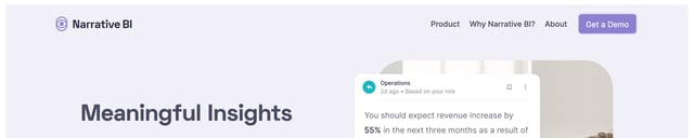 Narrative BI Header Navigation Preview