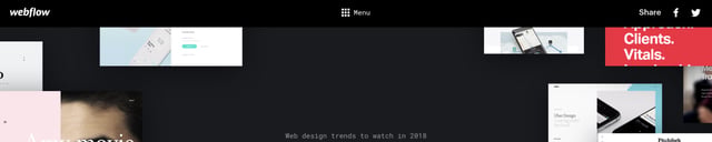 Webflow Design Trends 2018 Header Navigation Preview