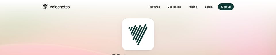 Header Navigation section on Voice Notes section design