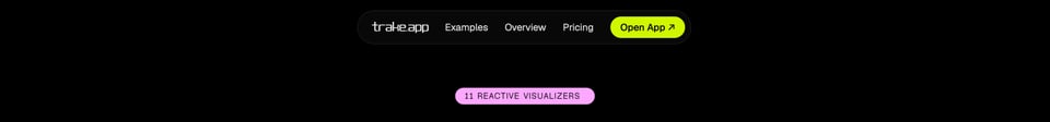 Header Navigation section on Trake.app section design