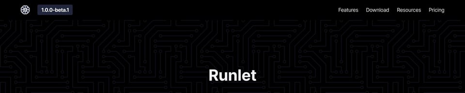 Header Navigation section on Runlet section design