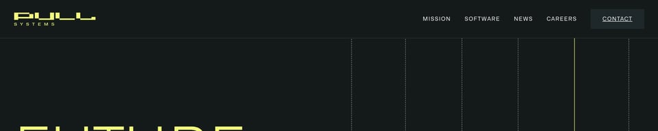 Header Navigation section on Pull Systems section design