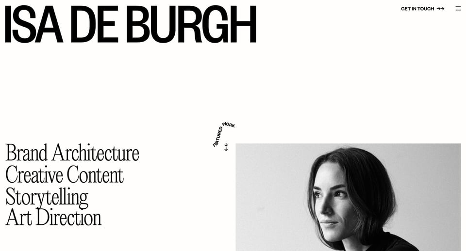 Scroll Hint section on Isa de Burgh section design