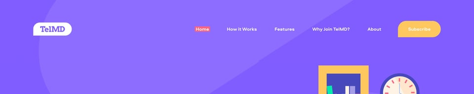 Header Navigation section on TelMD section design