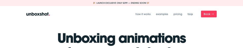 Header Navigation section on Unboxshot section design