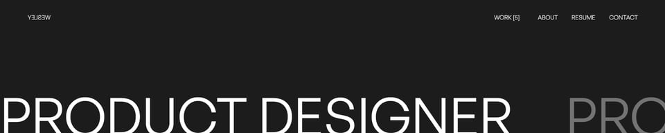 Header Navigation section on Wesley Naude section design