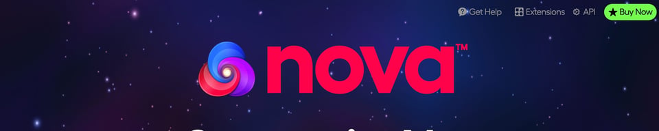 Header Navigation section on Nova section design