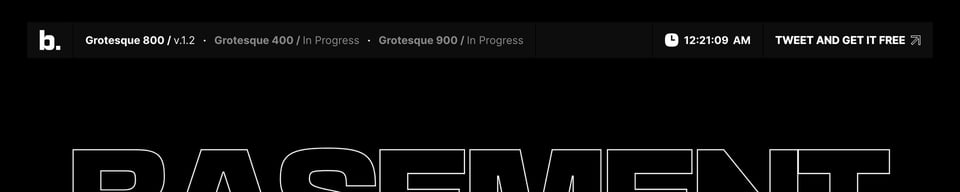 Header Navigation section on basement grotesque section design
