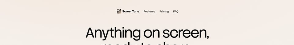 Header Navigation section on ScreenTune section design