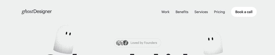 Header Navigation section on Ghost Designer section design