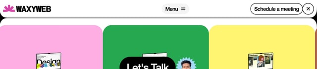 WaxyWeb Header Navigation Section