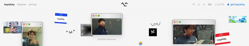 Header Navigation section on heyclicky section design