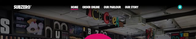 Subzero Ice Cream Header Navigation Preview