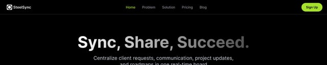 SteelSync Header Navigation Preview