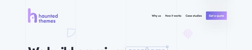 Header Navigation section on Haunted Themes section design