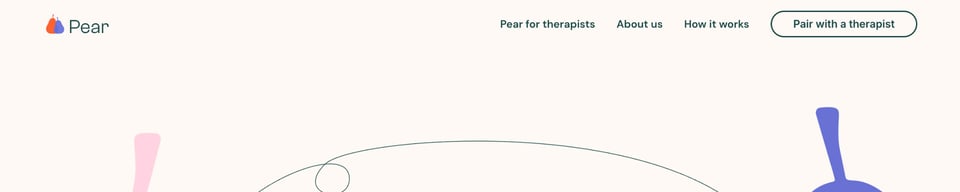 Header Navigation section on Pear section design