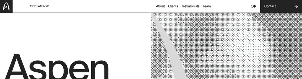 Header Navigation section on Aspen Search section design
