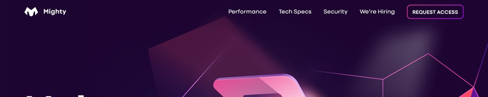 Header Navigation section on Mighty section design