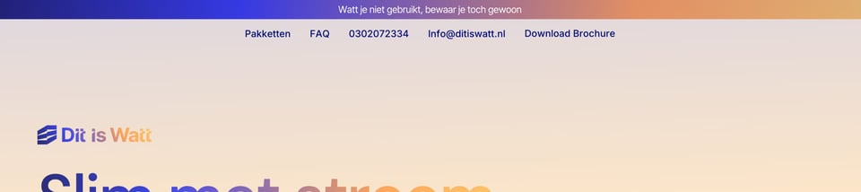 Header Navigation section on Dit is Watt section design