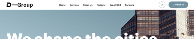 D-Group Ltd Header Navigation Preview