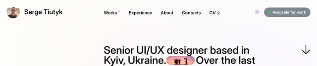 Serge Tiutyk Header Navigation Preview