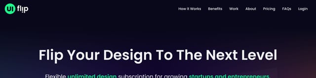 UI Flip Header Navigation Section