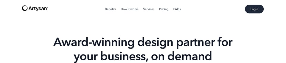 Header Navigation section on Artysan section design