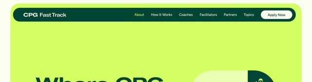 CPG Fast Track Header Navigation Preview