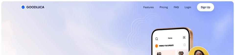 Header Navigation section on GoodLuca section design