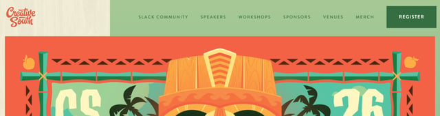 Creative South 2026 Header Navigation Preview
