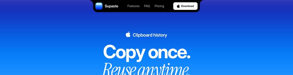 Header Navigation section on Supaste section design