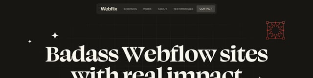 Webflix Studio Header Navigation Section