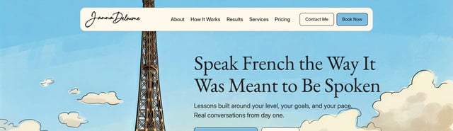 Janna Deloume Header Navigation Preview