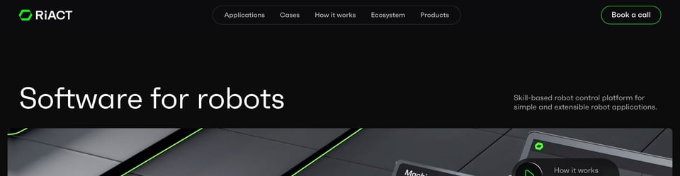 Header Navigation section on RiACT section design