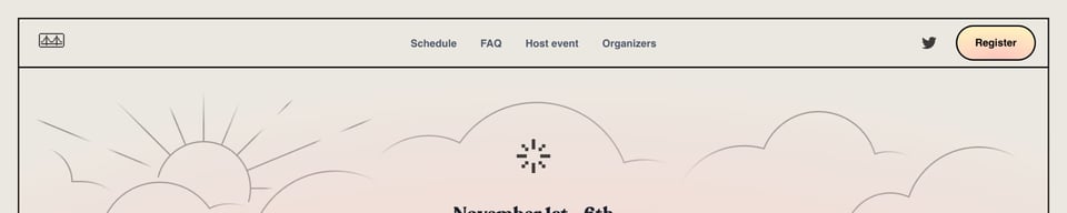 Header Navigation section on SF Tech Week 2022 section design
