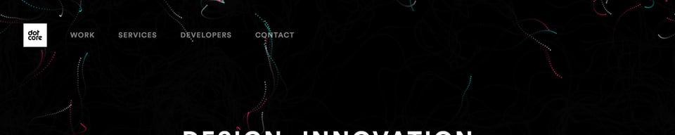 Header Navigation section on Dotcore section design