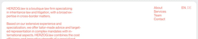 HERZOG.law Header Navigation Preview