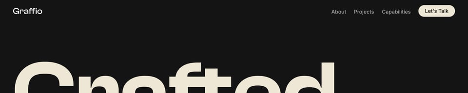 Header Navigation section on Graffio section design