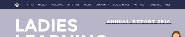 Ladies Learning Code Annual Report Header Navigation Preview