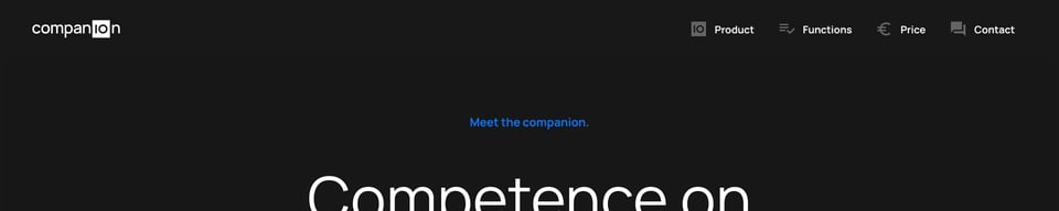 Header Navigation section on Companion section design