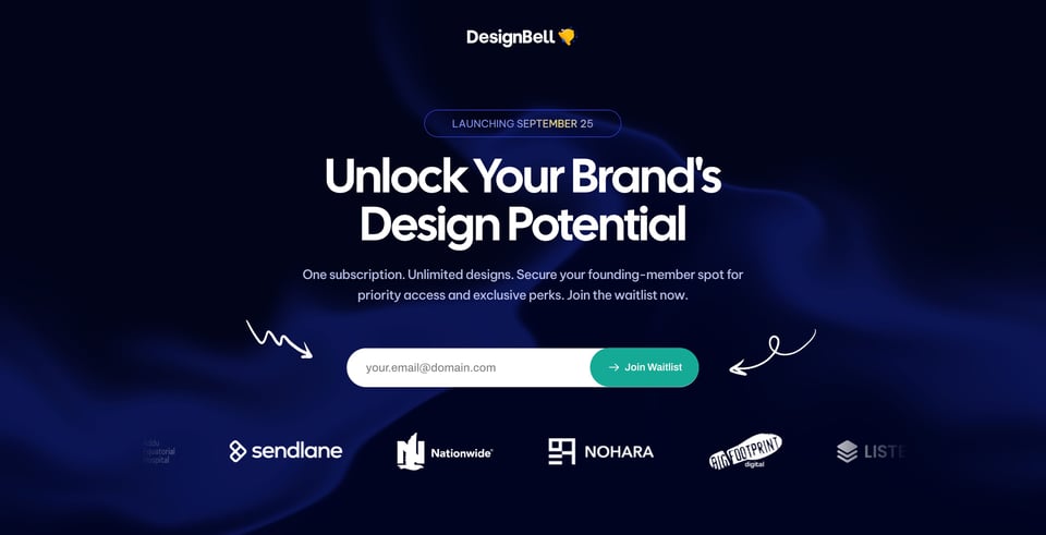 Lead Capture Hero section on DesignBell section design