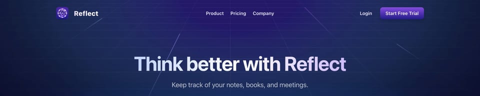 Header Navigation section on Reflect section design