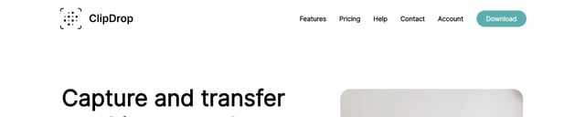 ClipDrop Header Navigation Preview