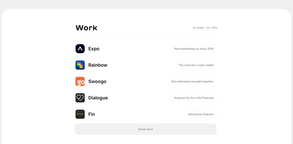 Client Name List section on App&Flow section design