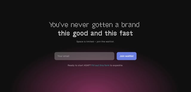 Arcade Labs – Brand Sprint Waitlist or Beta Sign Up Section
