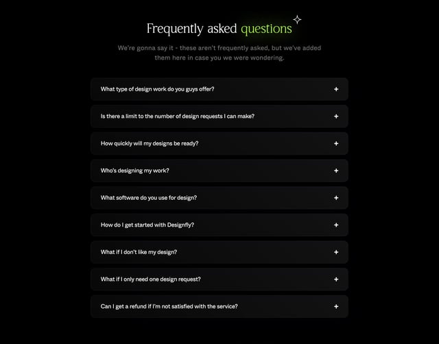 Designfly FAQ Accordion Preview