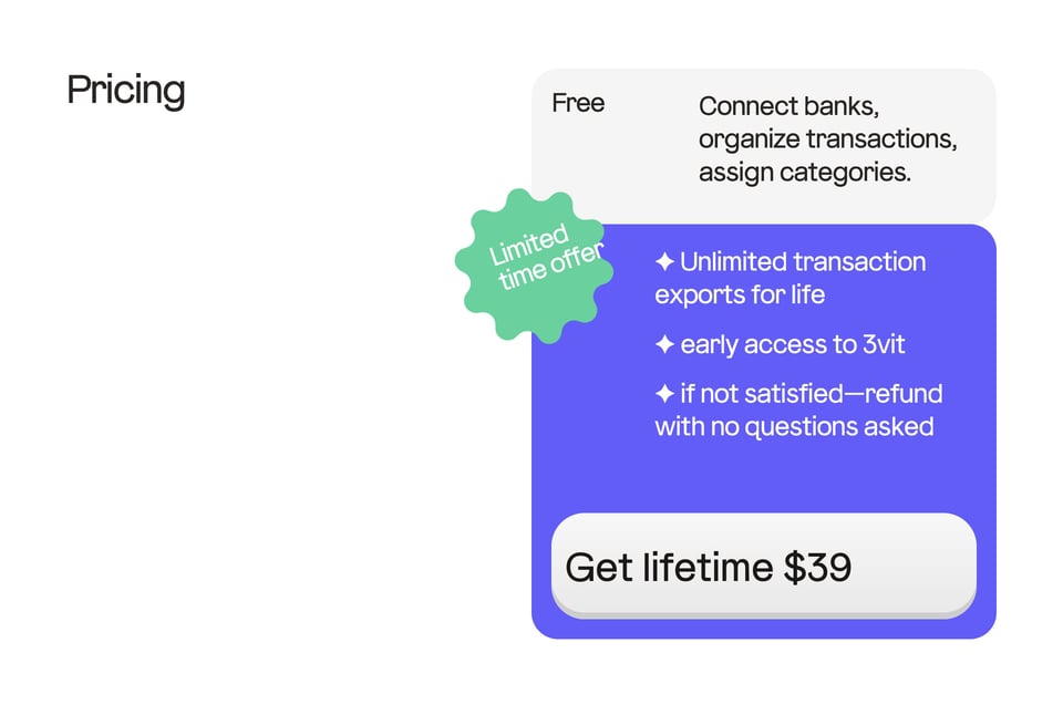 Pricing Table section on 3vit section design