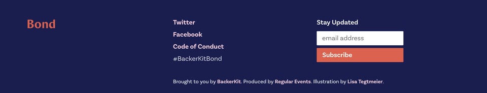 Newsletter section on Bond section design