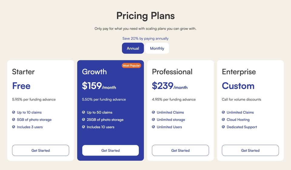 Pricing Table section on SquareDash section design