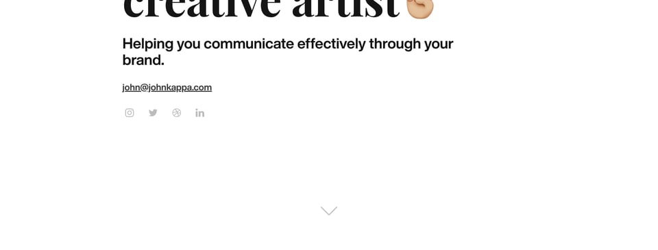 Scroll Hint section on John Kappa section design